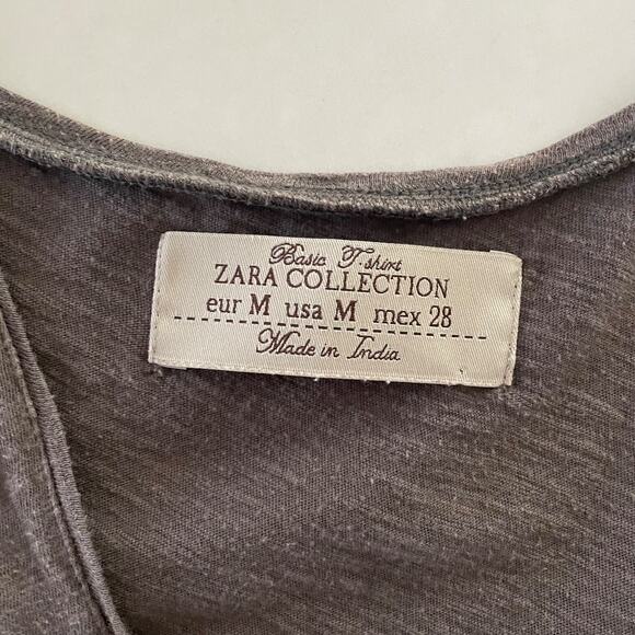 Zara Charcoal Sleeveless Tank Top women's size Medium boho - Picture 2 of 3